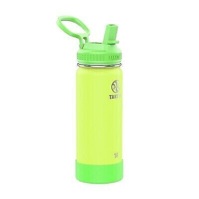 Takeya 18oz Glow-in-the-Dark Insulated SS Water Bottle with Straw Lid -