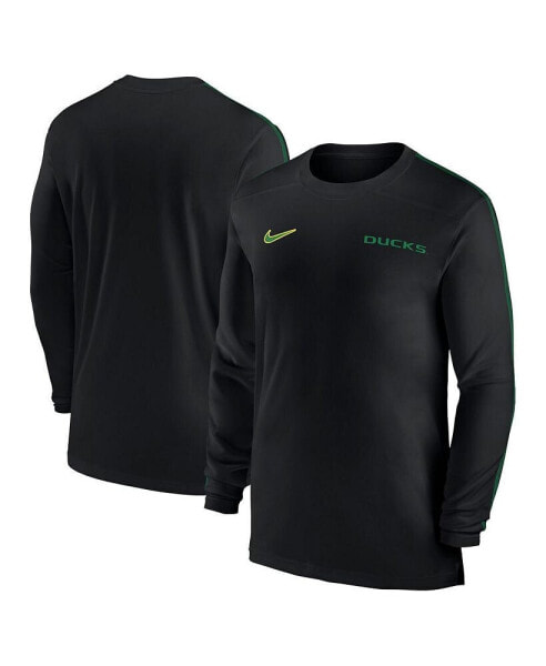 Men's Oregon Ducks 2024 Sideline Coach UV Performance Long Sleeve T-Shirt