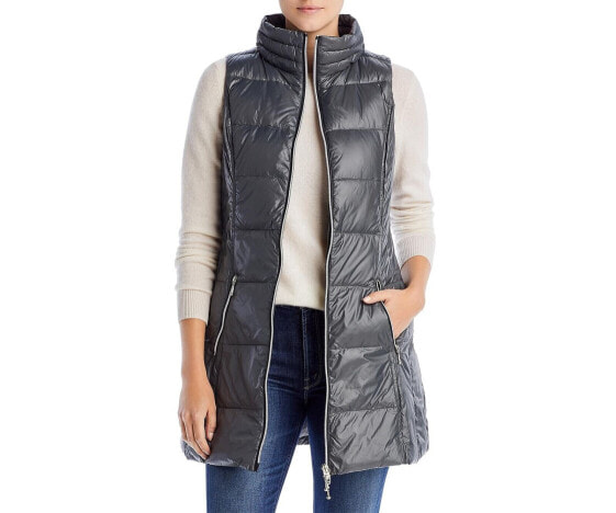 Fillmore Packable Long Down Puffer Vest Gray Size Large
