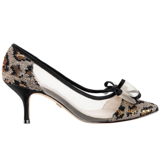 Nina Bianca Leopard Pointed Toe Evening Pumps Womens Brown, Silver Dress Casual