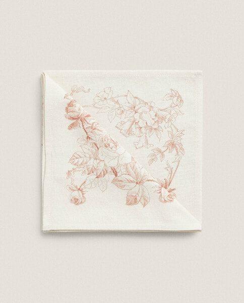 Pack of cotton toile de jouy napkins (pack of 2)