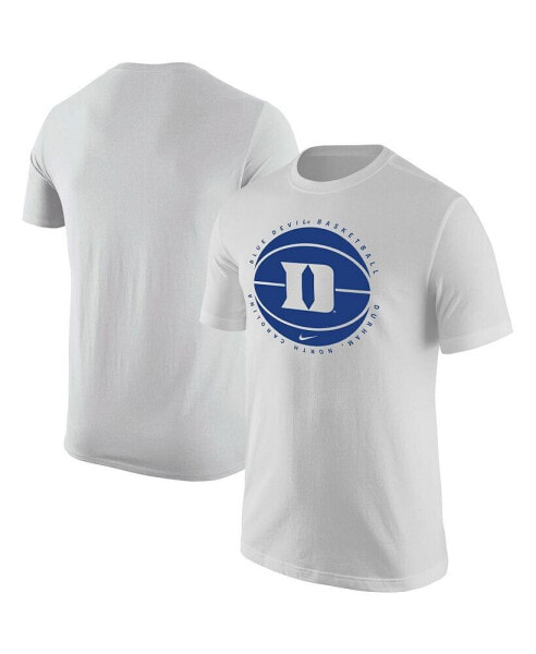 Men's White Duke Blue Devils Basketball Logo T-shirt