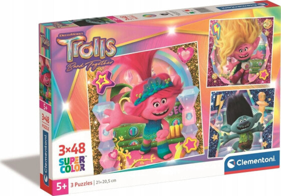 Clementoni Clementoni Puzzle 3x48el SuperColor square Trolls 3 25292