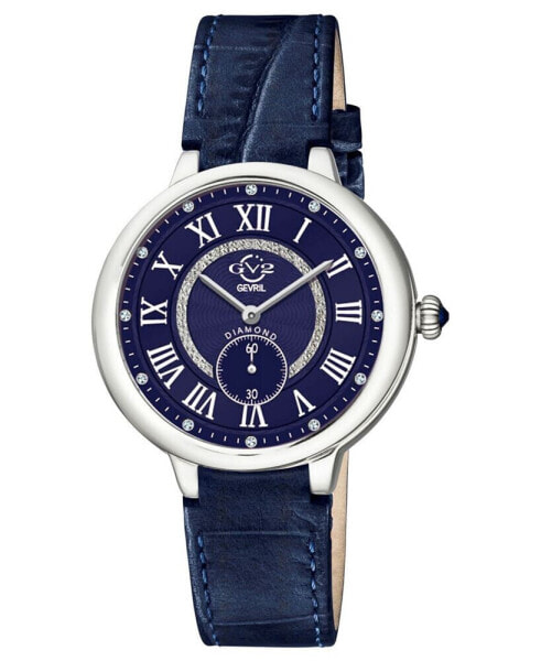 Women's Rome Swiss Quartz Blue Leather Watch 36mm