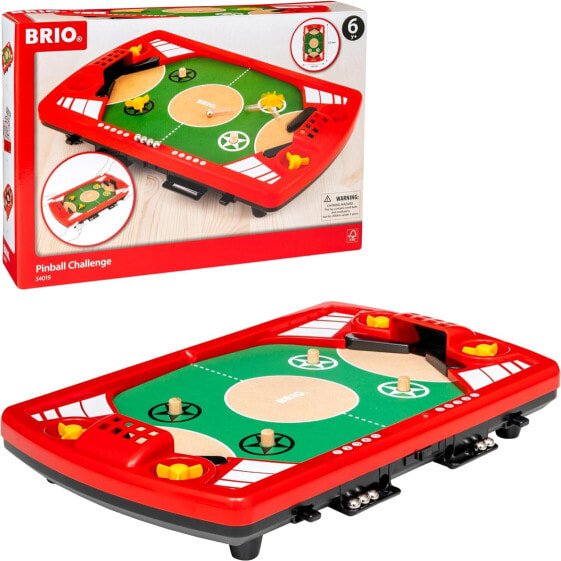 BRIO Spiele 34019 Table Football Flipper - Pinball as Wooden Toy for Children - Children's Toy Recommended from 6 Years