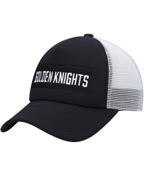 Men's Black, White Vegas Golden Knights Team Plate Trucker Snapback Hat