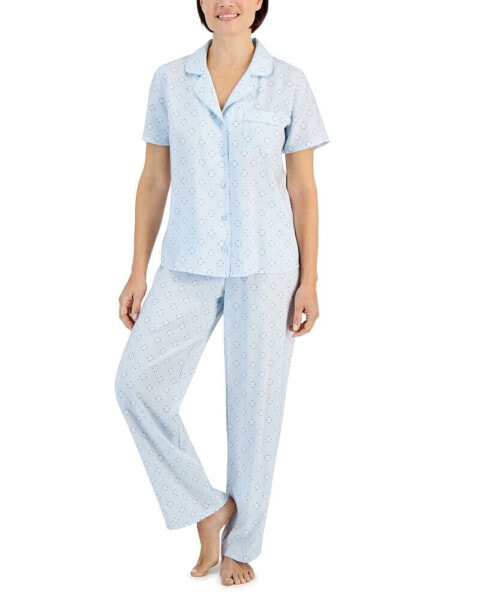 Women's Matte Satin Short-Sleeve Pajamas Set, Created for Macy's
