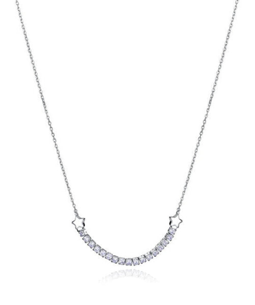 Silver women´s necklace with zircons Trend 13206C000-30