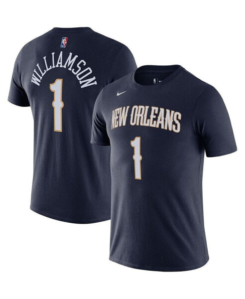 Men's Zion Williamson Navy New Orleans Pelicans Diamond Icon Name and Number T-shirt
