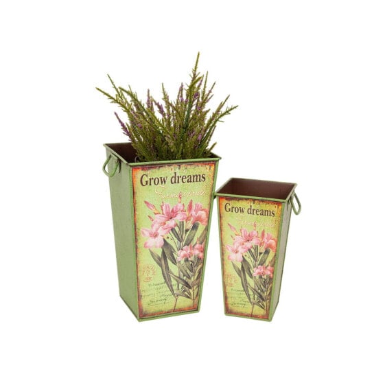 Set of Planters Romimex Multicolour Metal (2 Pieces)