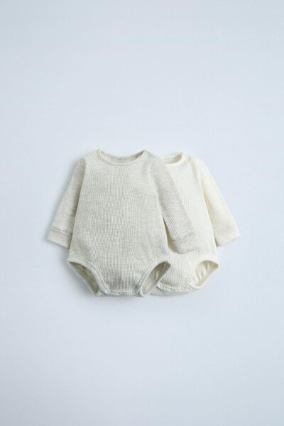 Two pack of waffle-knit bodysuits