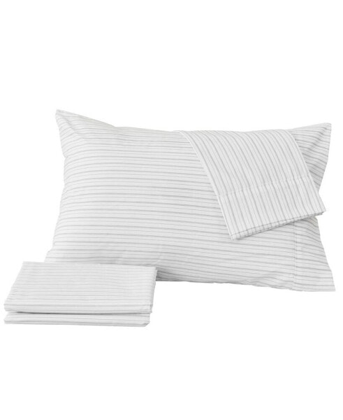 Striped Microfiber Crease Resistant 4 Piece Sheet Set, Full