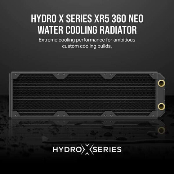 Corsair Hydro XR5 360 NEO - Radiatior - Brass - Copper - Black - 1/4" - 60 °C - 3 fan(s)