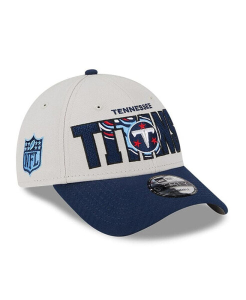Men's Stone, Navy Tennessee Titans 2023 NFL Draft 9FORTY Adjustable Hat