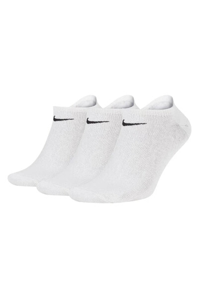 Lightweight Görünmez 3 Çift Beyaz Unisex Çorap