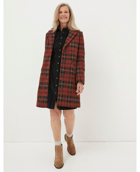 Women's Tanya Wool Blend Check Coat