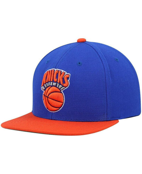 Men's Blue and Orange New York Knicks Hardwood Classics Team Two-Tone 2.0 Snapback Hat