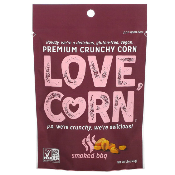Чипсы Love Corn Premium Crunchy, Копченый BBQ, 45 г
