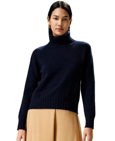 Women's Turtleneck Sweater with Rib Hemline for Women