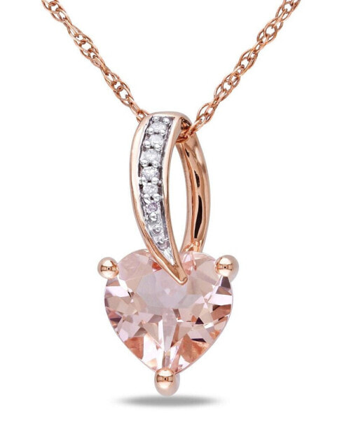 Morganite and Diamond Accent Heart Pendant with Chain