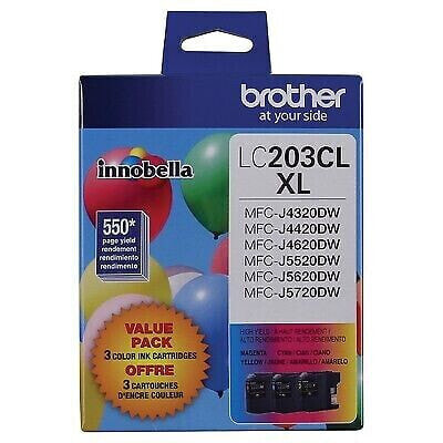 Brother LC203CLXL 3pk Ink Cartridges - Cyan/ Magenta/Yellow (LC2033PKS)