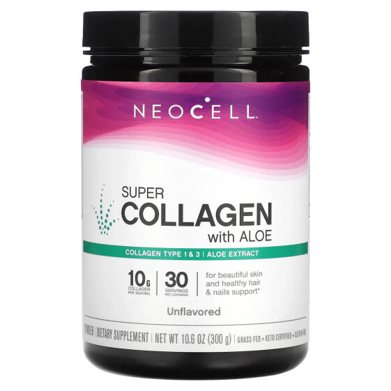 Super Collagen with Aloe, Unflavored, 10.6 oz (300 g)