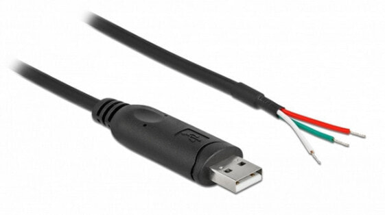 Переходник Delock USB 2.0 Type-A к серийному порту RS-232 (1 м) - черный - прямой, мужской