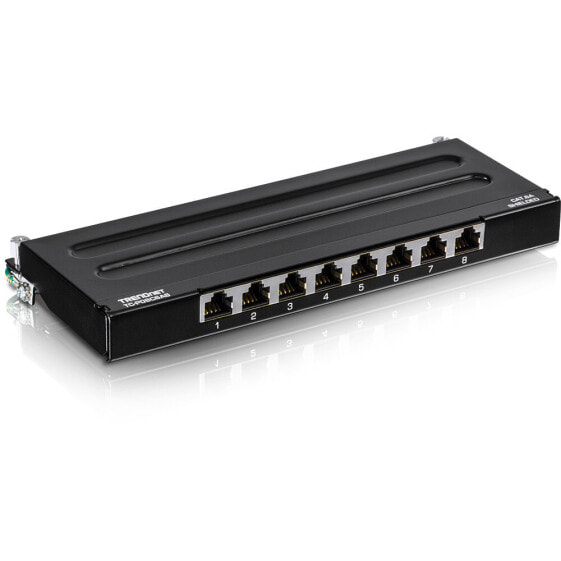 TRENDnet TC-P08C6AS - 10 Gigabit Ethernet - RJ-45 - Gold - Cat5e - Cat6 - Cat6a - 22/26 - Black