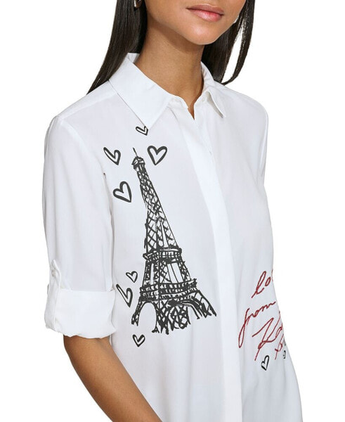 Women's Love From Paris Eiffel Tower Graphic Shirt