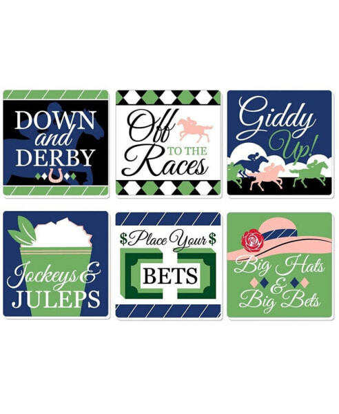 Kentucky Horse Derby - Funny Horse Race Party Decor - Drink Coasters - Set of 6
