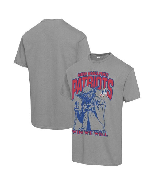 Men's and Women's Graphite New England Patriots Disney Star Wars Yoda Win We Will T-shirt