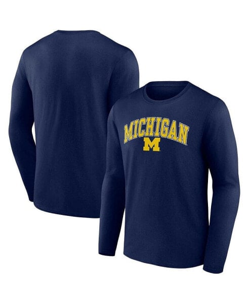 Men's Navy Michigan Wolverines Campus Long Sleeve T-shirt