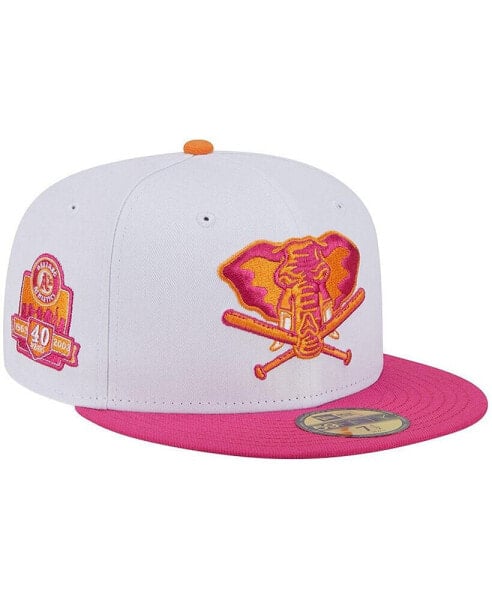 Men's White, Pink Oakland Athletics 40th Team Anniversary 59FIFTY Fitted Hat