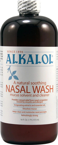 Alkalol Nasal Wash - Успокаивающее, очищающее и увлажняющее средство для промывания носа 473 мл