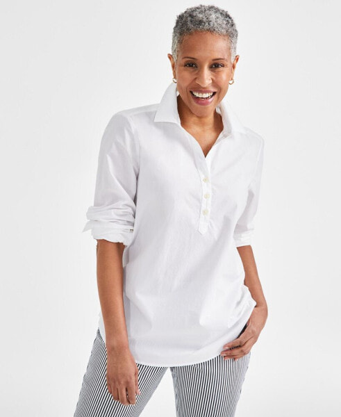 Petite Perfect Popover Shirt, Created for Macy's