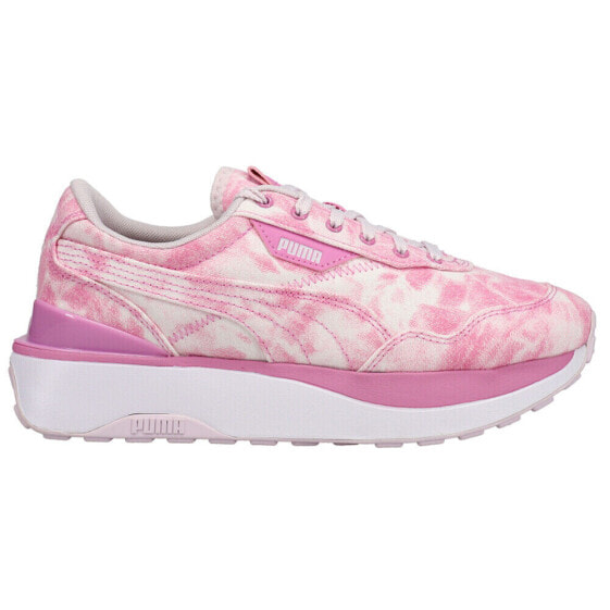 Puma Cruise Rider Tie Dye Platform Lace Up Womens Pink Sneakers Casual Shoes 38