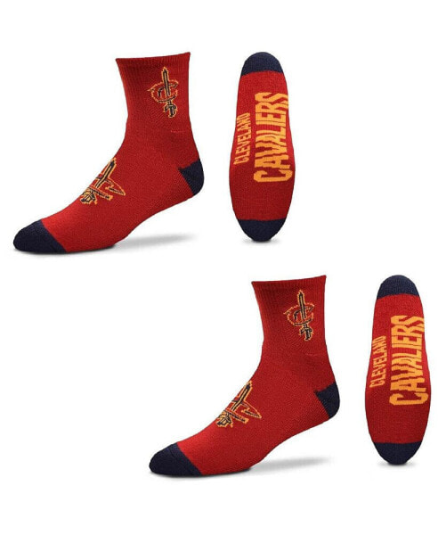 Women's Cleveland Cavaliers Quarter-Length Socks Two-Pack Set