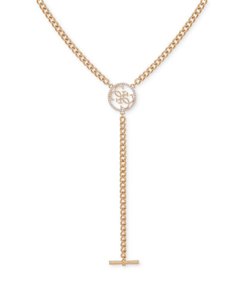 Gold-Tone Pavé G Logo Lariat Necklace, 20" + 2" extender