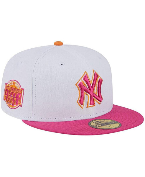Men's White, Pink New York Yankees Old Yankee Stadium 59FIFTY Fitted Hat