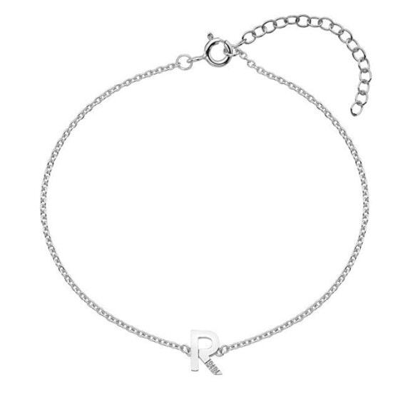 Silver bracelet with diamonds letter "R" Love Letters DL629