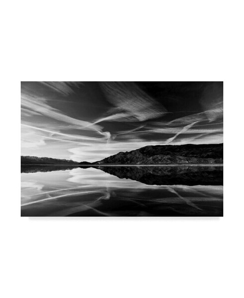American School Owens Lake Reflectionblack and White Canvas Art - 20" x 25"
