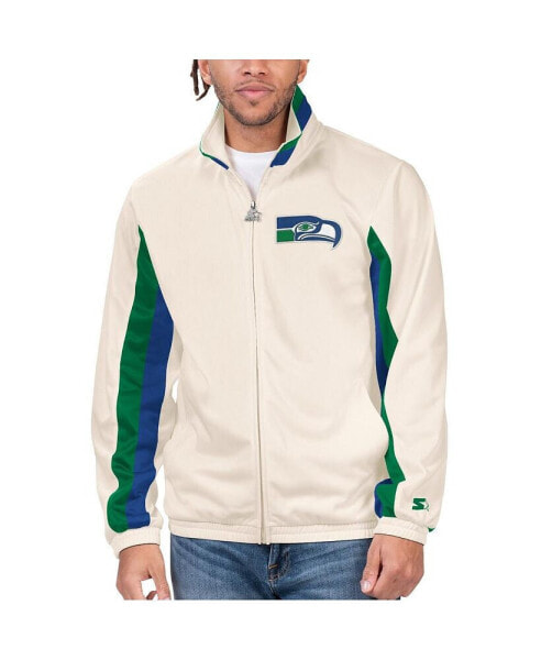 Men's White Distressed Seattle Seahawks Vintage-Like Rebound Full-Zip Track Jacket