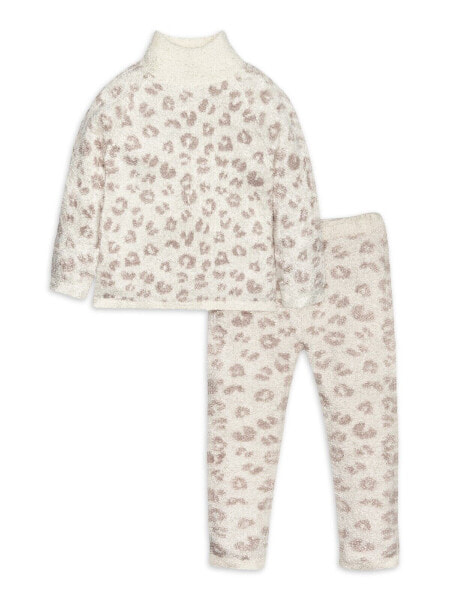 Modern Moments Outfit Set Girls' 12 Months White Leopard Long Sleeve Cozy Mock