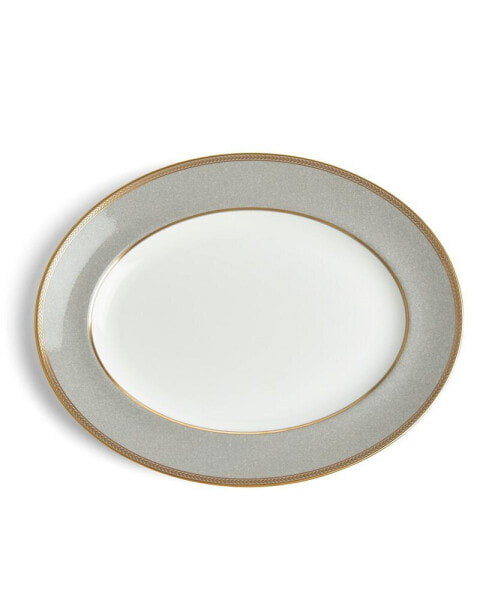 Renaissance Grey Oval Platter 13.75"