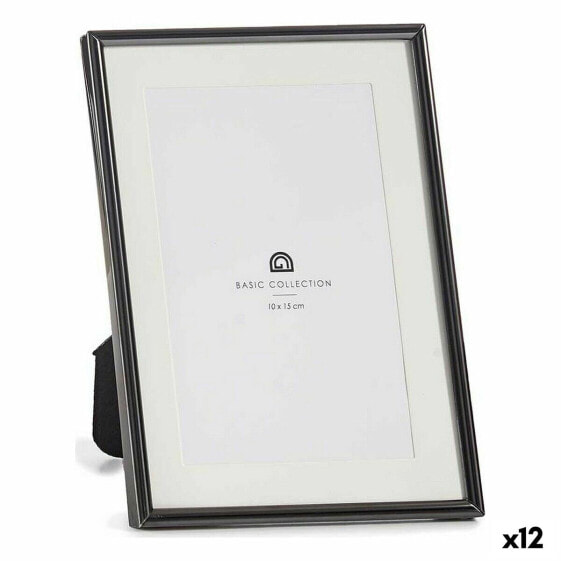 Photo frame Crystal Black Steel (12 Units)