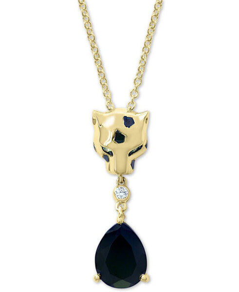 EFFY Collection eFFY® Multi-Gemstone & Diamond Accent Panther Head 18" Pendant Necklace in 14k Gold