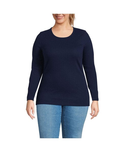 Plus Size Long Sleeve Micro Rib T-Shirt