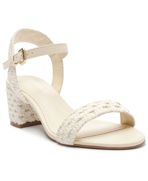 Women's Brynn Woven Mid Block Heel Sandals