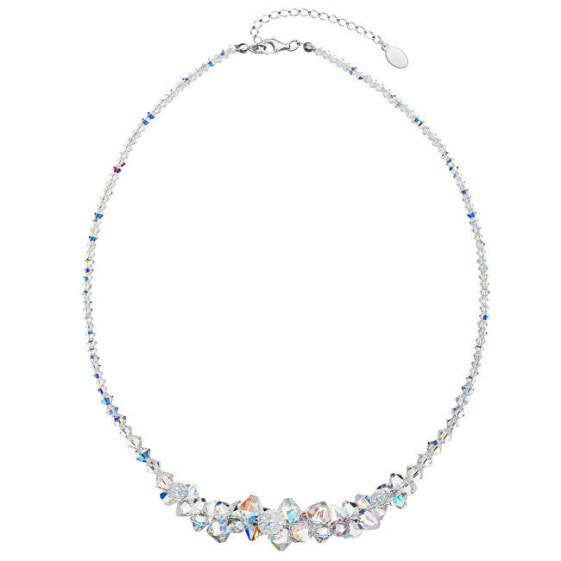 Luxury silver necklace with crystals 32028.2