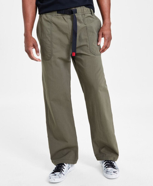 Men's Regular Fit Belted Pants